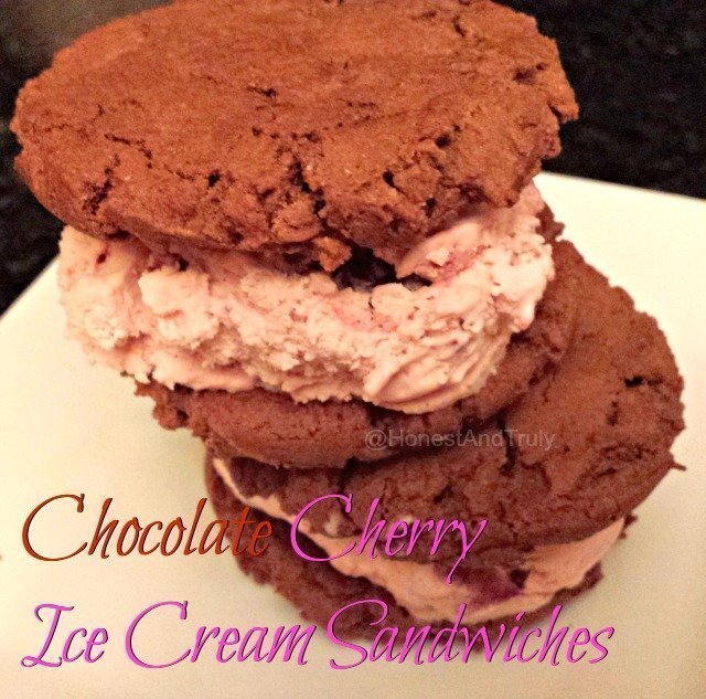 Taste a little bit of heaven with these homemade chocolate cherry ice cream sandwiches. This recipe is simple to make and the soft chewy cookies are the perfect complement to the slightly tart and sour cherry ice cream.