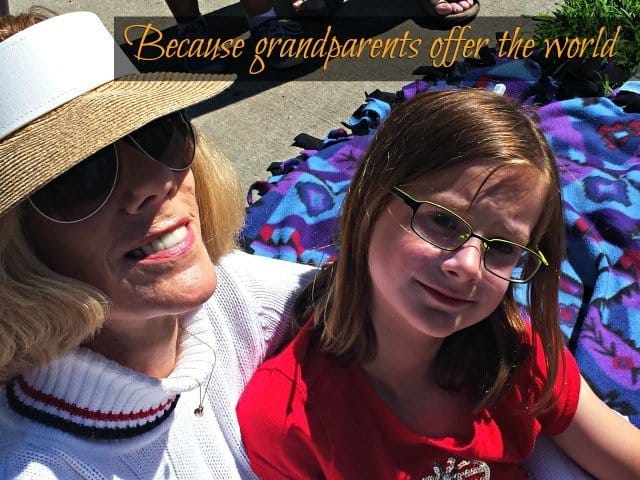 Grandparents offer the safe world where the word "no" is never uttered, encouraging our children to take risks that as parents we sometimes can't or don't offer