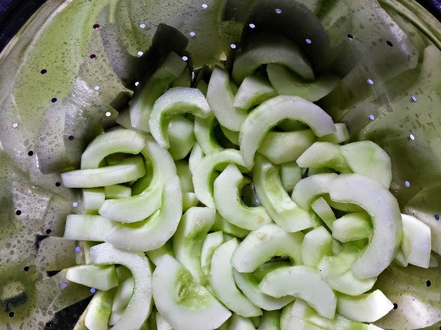 Let cucumbers drain before dressing