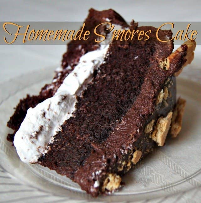 Gorgeous and easy homemade s'mores cake
