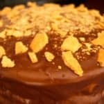 Finished and decorated s'mores cake