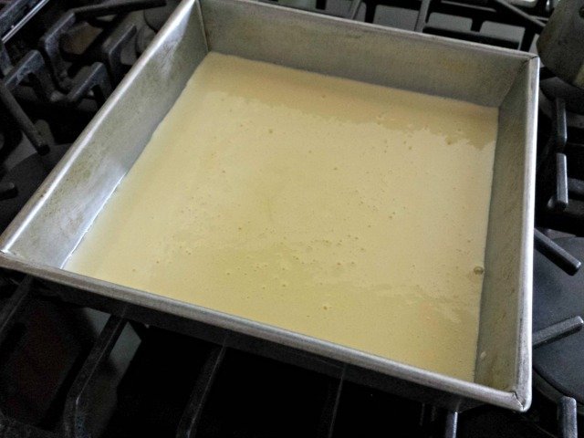 Lemon filling over baked crust