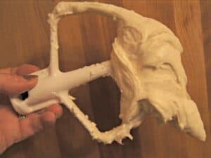 Cream cheese frosting on the beater