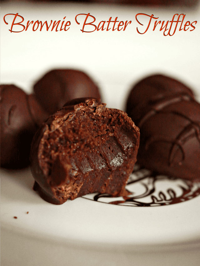 Brownie batter truffles recipe: delicious and easy chocolate truffles with edible cookie dough. Easy to make and a perfect foodie gift. This is an amazing make ahead dessert for your next party or just to snack on! #brownies #browniebatter #truffles #dessert