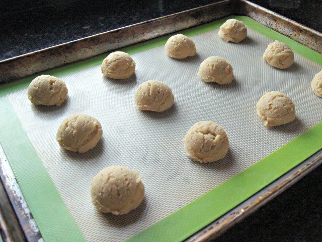 Chewy lemon cookies on the sil pat