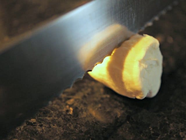 Cut marshmallows in half