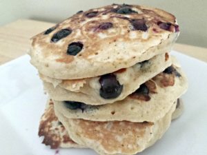 Blueberry pancakes ready to eat