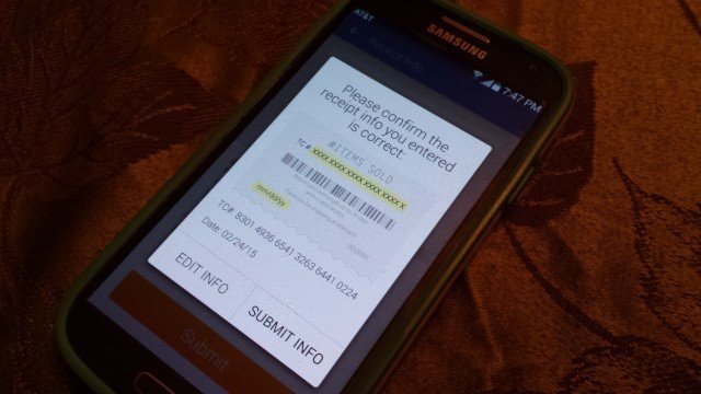 Scanned receipt via Walmart Savings Catcher 