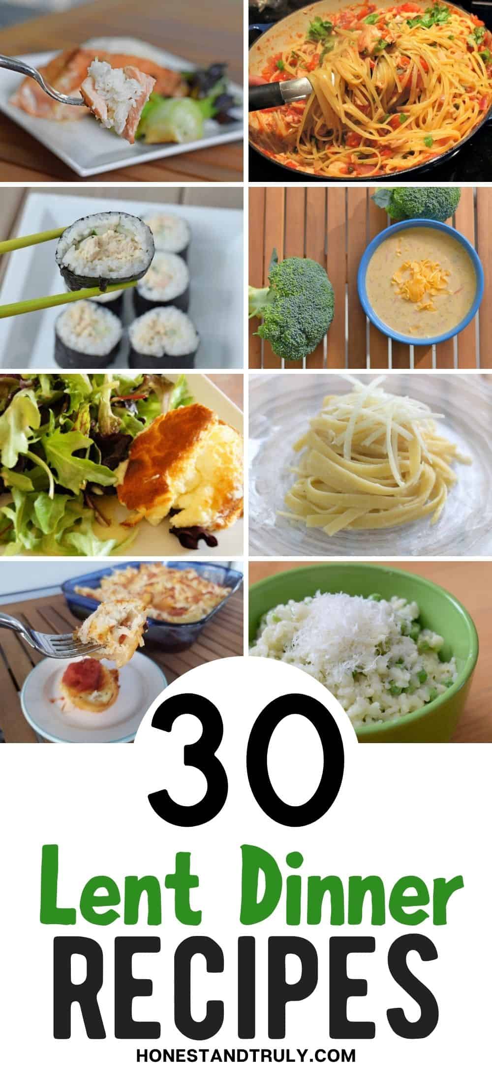 8 Lent dinner recipes collage