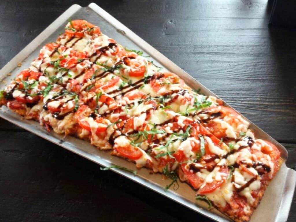 Image shows flatbread.