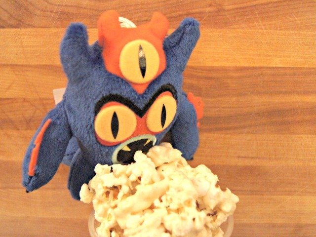 Fredzilla loves marshmallow popcorn