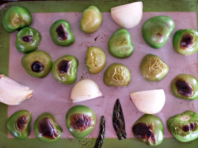 Roasted tomatillos