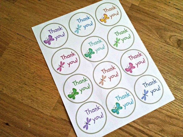 Printable of thank you card tags