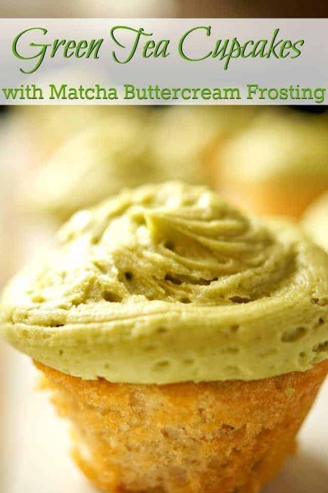 Green tea cupcakes with matcha buttercream frosting