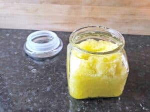 Jar of peppermint sugar scrub
