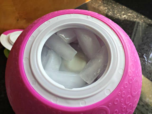Add ice to Yay Labs SoftShell ice cream ball