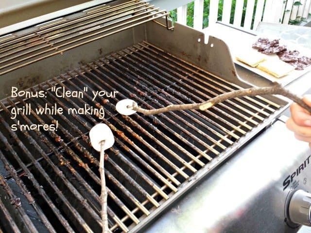 Make smores to help clean your grill after cooking meat