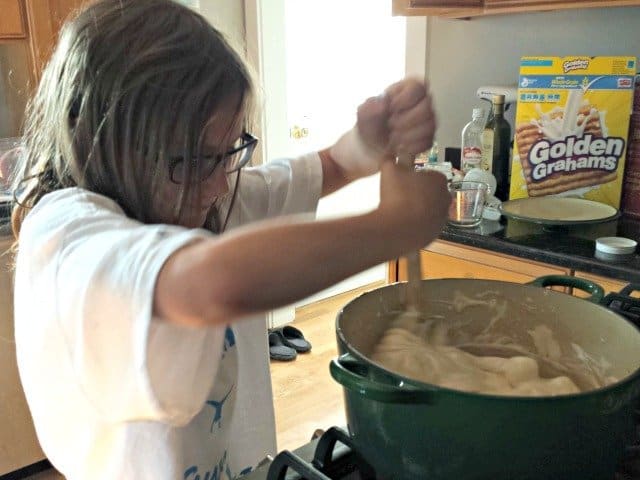 Mix marshmallows in your pot to melt