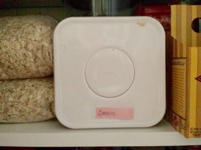 Smores prep box in the pantry