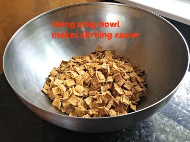 Use a big bowl for cereal bars
