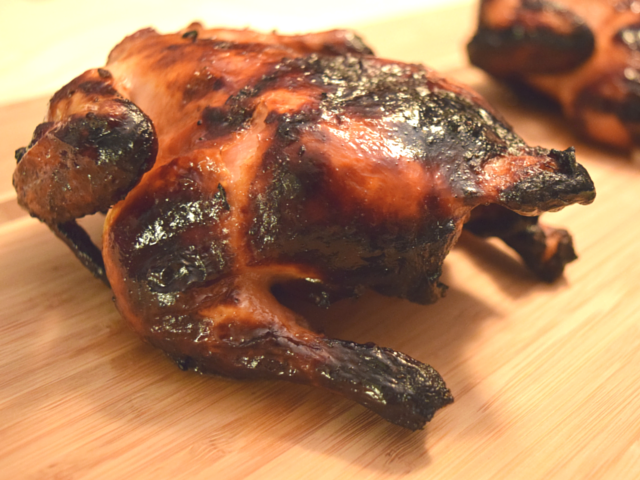 Freshly grilled orange ginger Cornish hens