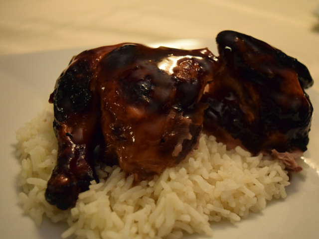 Grilled Cornish Hen plated