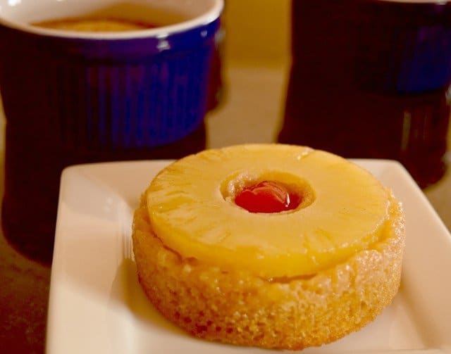 Individual pineapple upside down cakes