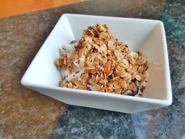 Serve granola over Greek yogurt