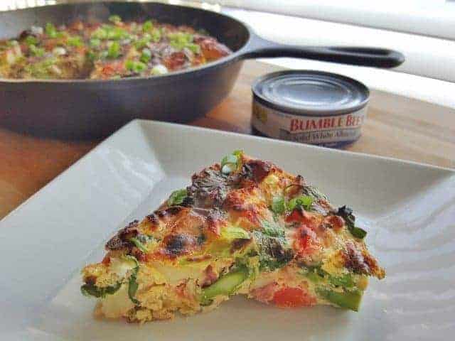 Slice of nicoise dinner omelet