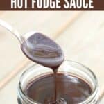 Closeup of spoon in fudge