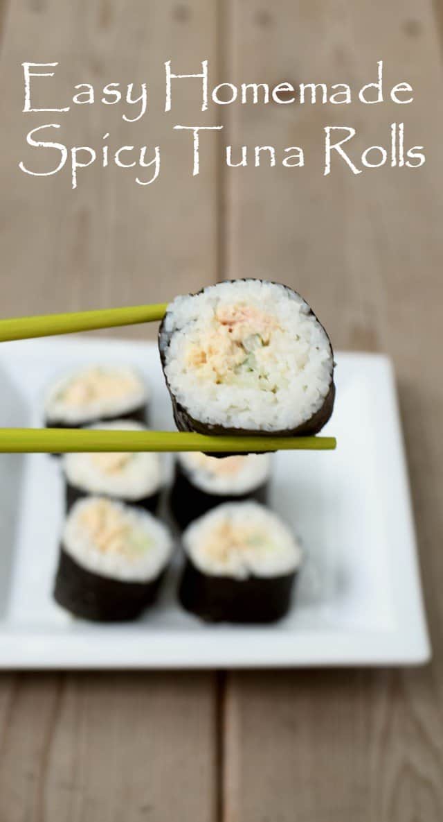 Recipe to make sushi at home using canned tuna for homemade spicy tuna rolls