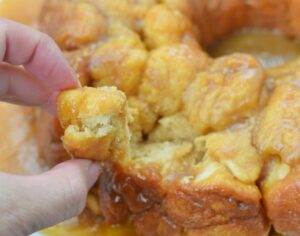 Break off a piece of crescent roll monkey bread