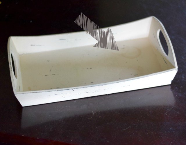 Stained distressed tray