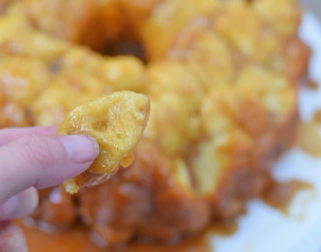 Sneak a bite as soon as your crescent roll monkey bread is cooked