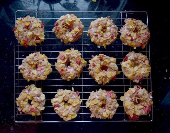 Perfect dozen cereal topped baked donuts