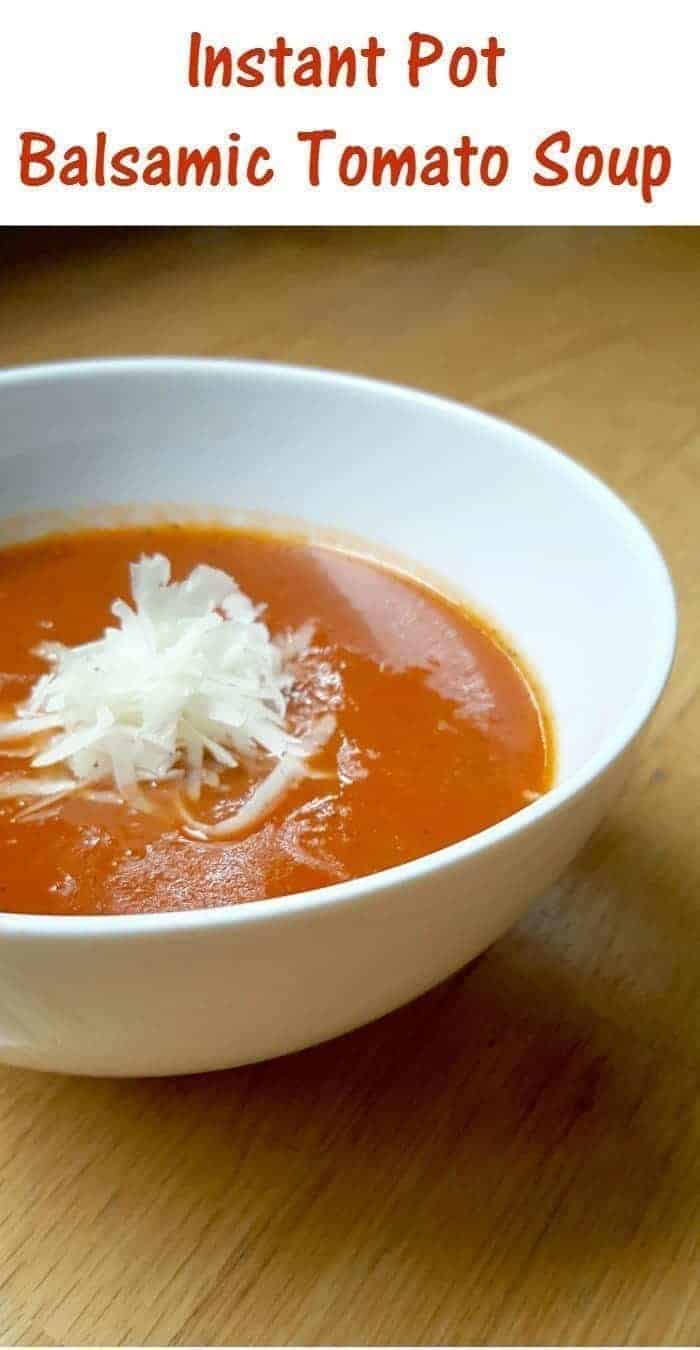 This is the perfect first recipe for your Instant Pot. This tomato soup is ready in no time and has a ton of great flavor between the sauteed tomato paste and the splash of balsamic vinegar. 