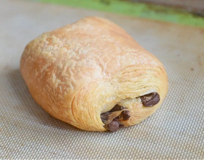 Freshly baked chocolate croissant