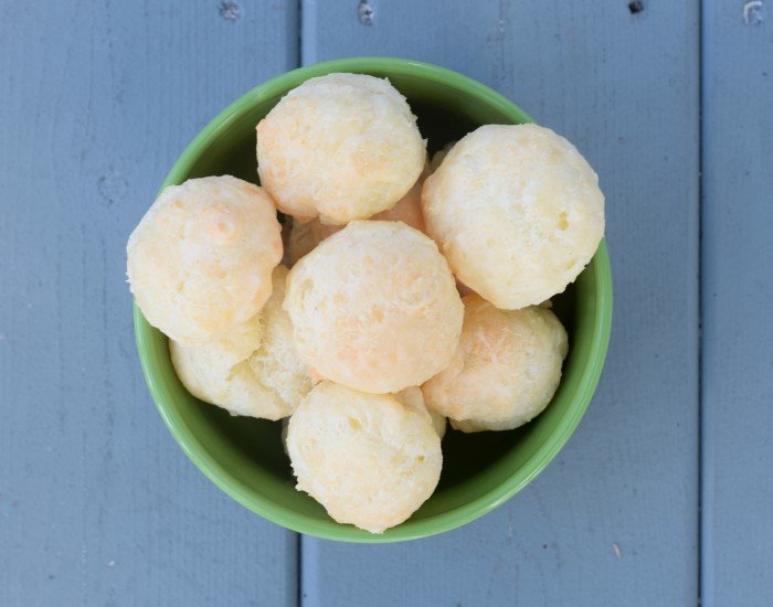 Enjoy a bowl filled with Brazilian Cheese Bread bites