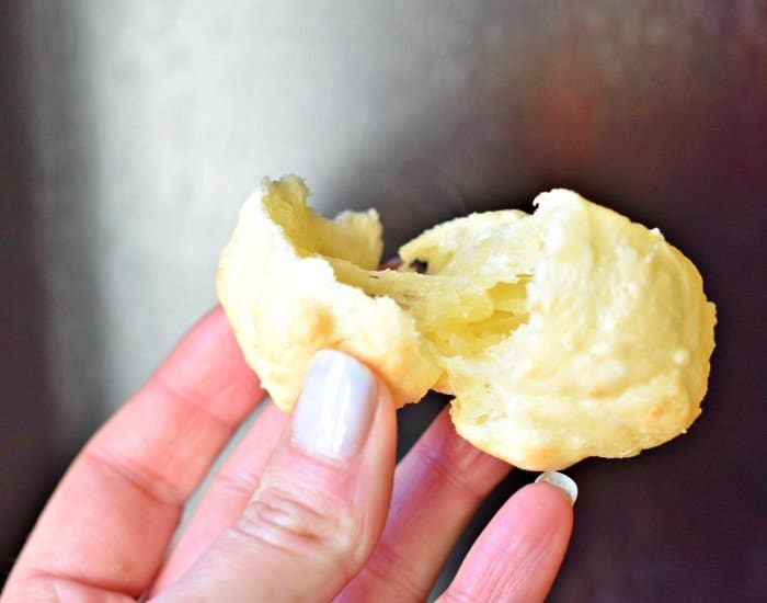 Gorgeous inside of homemade Brazilian Cheese Bites
