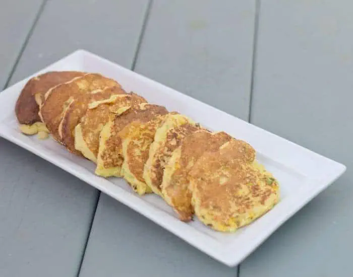 Platter of corn fritters