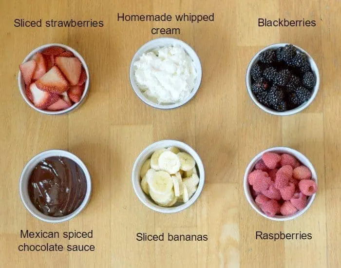 Toppings for dessert nachos