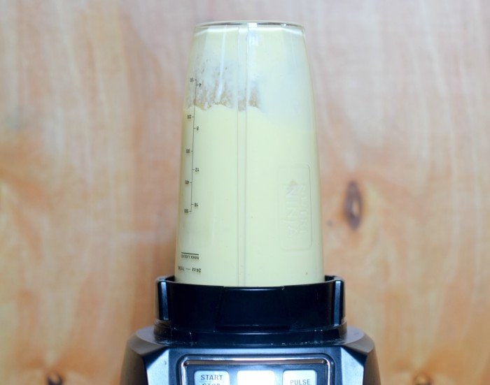 Blend all ingredients for mango lassi in your favorite blender