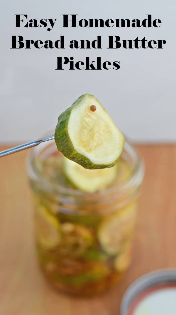 Easy homemade pickles recipe for bread and butter pickles ready in a day. Garlicky and perfect, this recipe gives a pickle with a zing that goes great with BBQ, on burgers, or by itself. So good you'll want to enjoy the pickled onions, too.