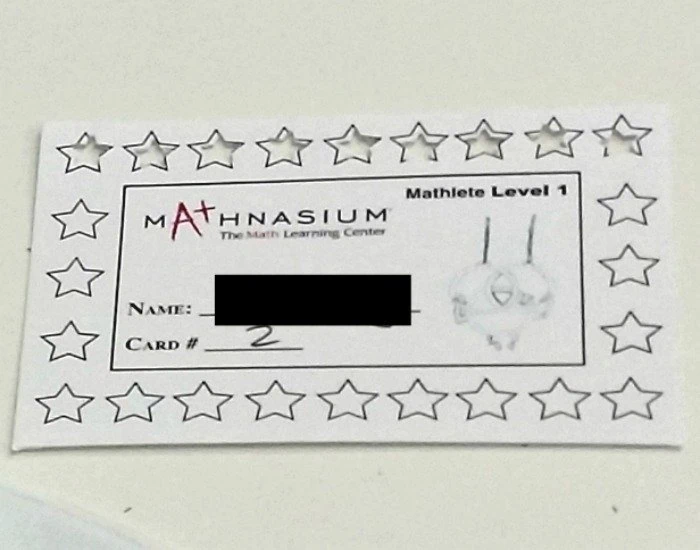 Mathnasium motivation sticker card