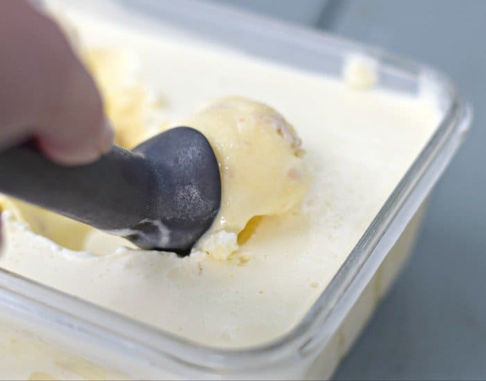 Scooping homemade frozen custard