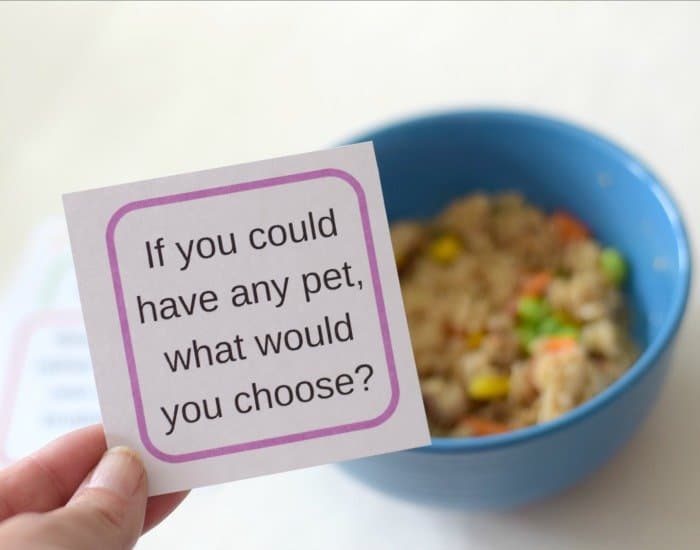 Use conversation starters at dinner to have more fun
