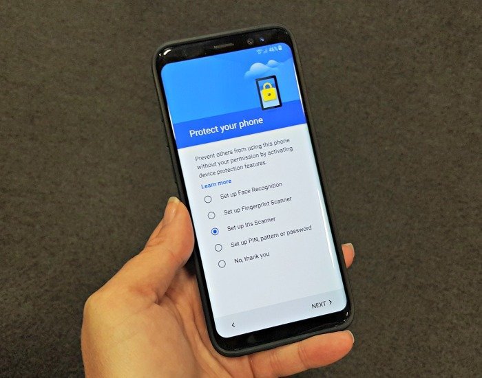 Iris Scanner on the Samsung Galaxy S8