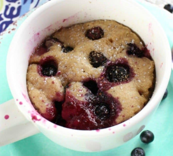 Microwave blueberry mug cake