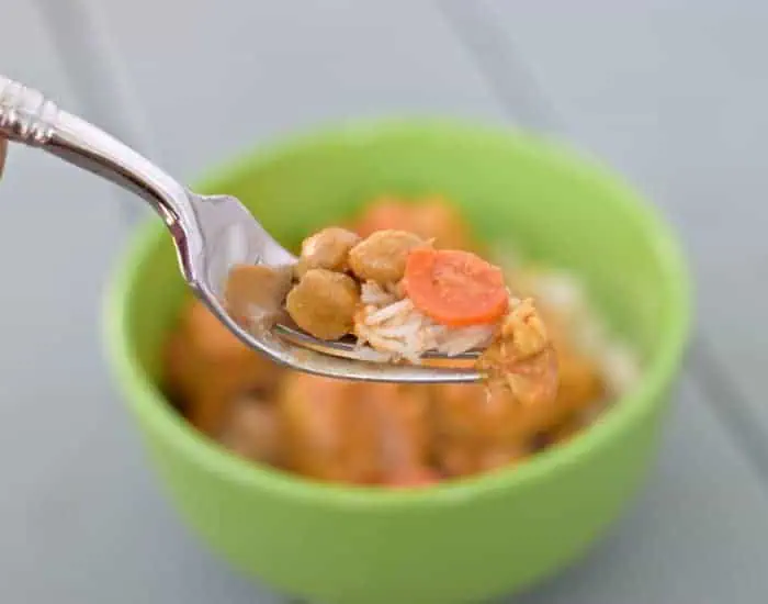 Bite of Instant Pot chicken tikka masala