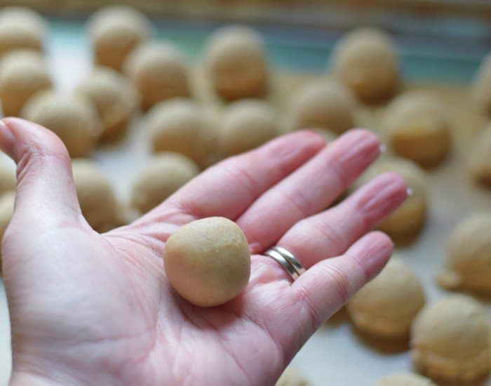 Roll edible snickerdoodle cookie dough smooth